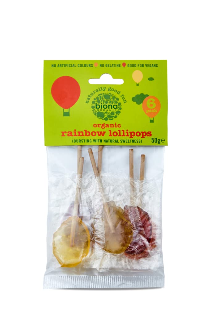 Rainbow Lollipops, Organic 6 Pack (Biona)