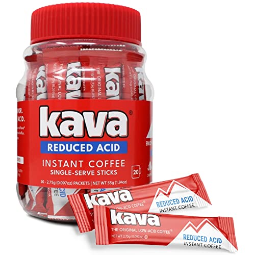 Kava Low Acid Instant Coffee Single Serve Stick Packets 20 Count