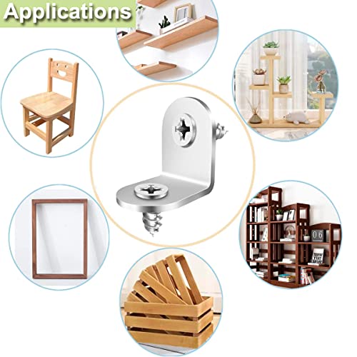 image for Bonbuilguy 48PCS Bracket Corner Brace 90 Degree Small L Brackets, Meta