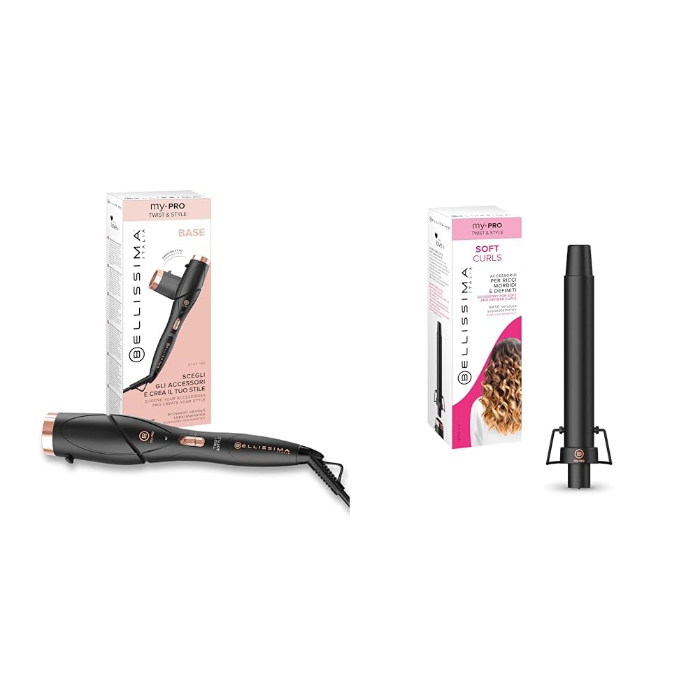 Bellissima Imetec My Pro Twist & Style GT22 100, Manico per Styler Arricciacapelli per Onde e Ricci, Temperatura Automatica, Riscaldamento Rapido, Orientabile a 90°, Accessori non Inclusi