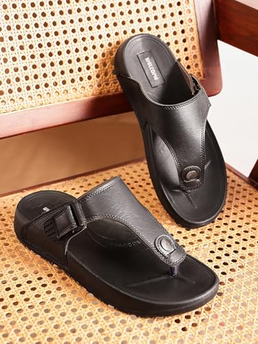 Image of WELCOME Soft Men's Slippers with Cushion FootBed for Adult | Comfortable & Light Weight | Stylish & Anti-Skid | Waterproof & Regular Flip Flops for Gents /Boys
