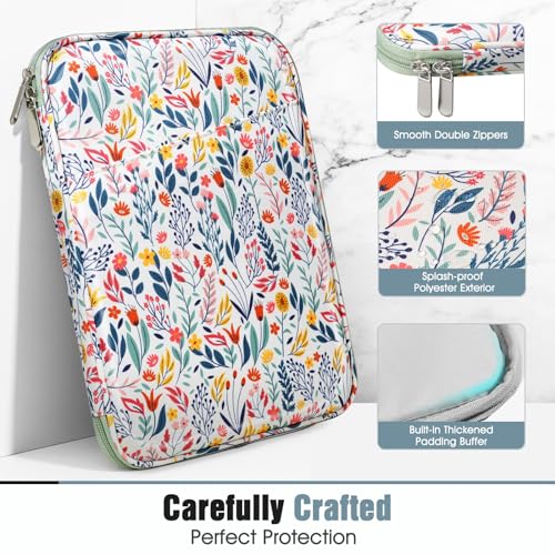 Image of TiMOVO 8-9 Inch Tablet Sleeve Case for All-New iPad mini 7 (A17 Pro, 2024) /Mini 6 (8.3-Inch, 2021), i Pad Mini 5 /4 /3 /2 /1, Portable Protective Pouch Bag, Flowers