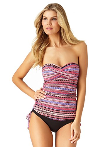 Image of Anne Cole Women's Twist Front Shirred Bandeau Tankini Swim Top
