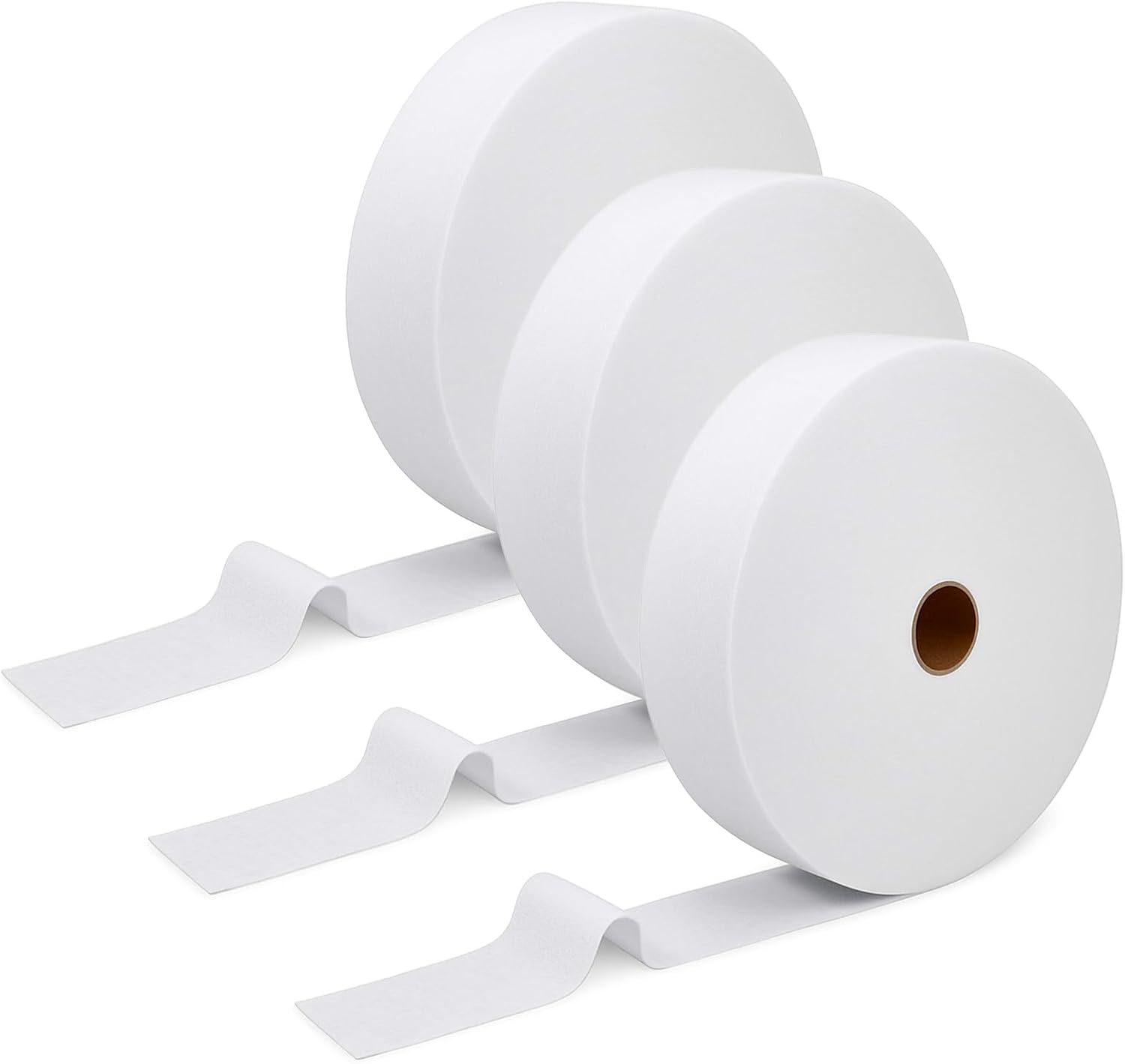 Ptwola 3 Rolls Jelly Batting Strips Roll 2 1/4 Inch Total 150 Yards Polyester Blend Fabric Tube Flexible Quilt Batting Maker Tool for Throw Braided Rugs Upholstery Sewing Projects