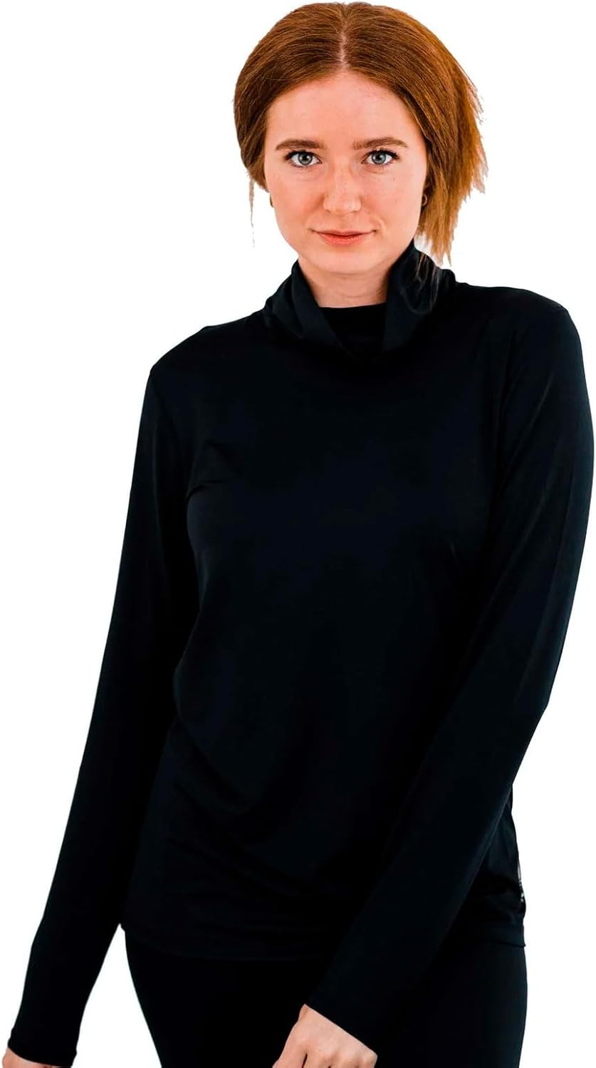 SnowAngel Women's Cybersilk T-Neck Lightweight Breathable Moisture-Wicking Versatile Base Layer Top