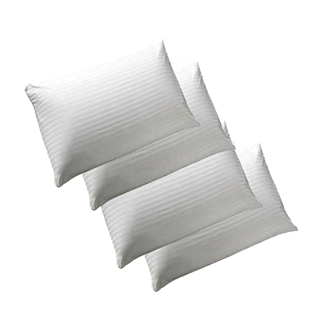Leeray Pacl Of 4 Pillows Pillow Packs - Hotel Quality Poly Cotton Anti-Allergy Microfibre Pillows With Hollow Fibre Filled Long Bounce Back Bed (Pack Of 4 Pillows)
