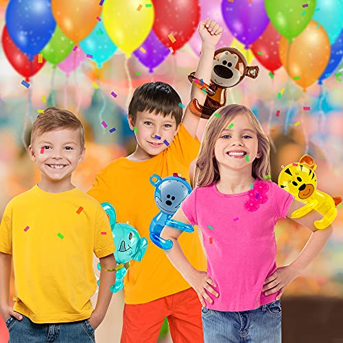 Artcreativity Hug Me Zoo Animal Inflates, Set Of 6, Inflatable Animal Balloons For Kids With Hugging Arms, Zoo Party Supplies And Jungle Party Decorations, Beach And Swimming Pool Toys For Children #TOP4