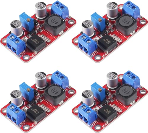 DUBEUYEW XL6019 Módulo Convertidor de Refuerzo DC-DC 5V 6V 12V 24V 3-35V a 5-40V 5A Módulo de Fuente de Alimentación Regulador de Voltaje Ajustable Elevador (4PCS)