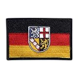 Aufnäher / Emblem, Flagge des Saarlandes, bestickt, zum Aufbügeln