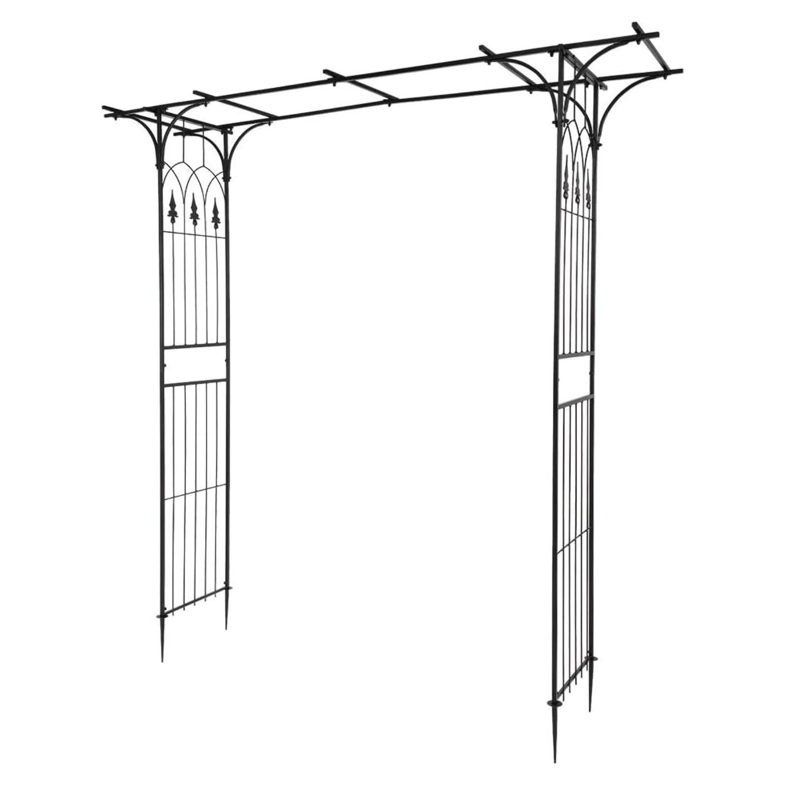 LEADZM Arche en Fer forgé Arche de Cour Arche de Jardin adaptée aux Plantes grimpantes Arrangement de Mariage de pelouse