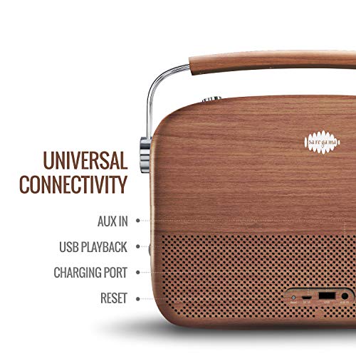 Image of Saregama Carvaan Premium- Portable Music Player with 5000 Preloaded Songs, FM /BT /AUX (Oakwood Brown)