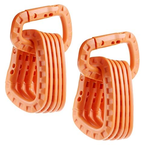 IEBUOBO 12 Pack Orange Carabiner Keychain - Hard Polymer Carabiners Climbing D Rings Light Weight Spring Snap Gear Clip Utility Hooks Backpack Hanging Buckle for Camping Hiking Fishing Cover