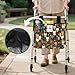 Luarisgur Cat Floral Walker Basket Pouch Storage Bag with Big Capacity & Never Tipping Over Water-Resistant Easy to Use Walker Accessories Bag for Seniors (Not Fit Rollator Walkers)