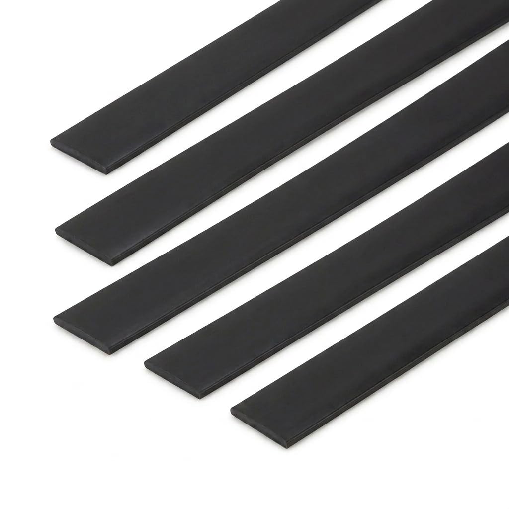 Matt Black Trim Strips x 1 Metre, Flat Bar PVC Edging, Wall Panel Border, DIY Decorative Gap Cover (5, Black, 75mm) — image 1