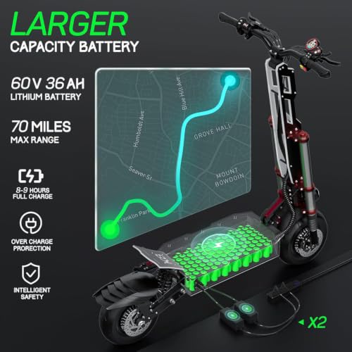 Tumotcy K8 Electric Scooter with Seat - 6000W Motor, 50 MPH Top Speed, 70 Mile Range - Image 5