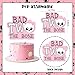 Jollyboom Bad Two the Bone Party Decorations Cake Topper, Rock And Roll 2nd Birthday Party Decorations Cake Cupcake Topper Pink for Girl Rock Music Theme 2 Year Old Birthday Party Decoration