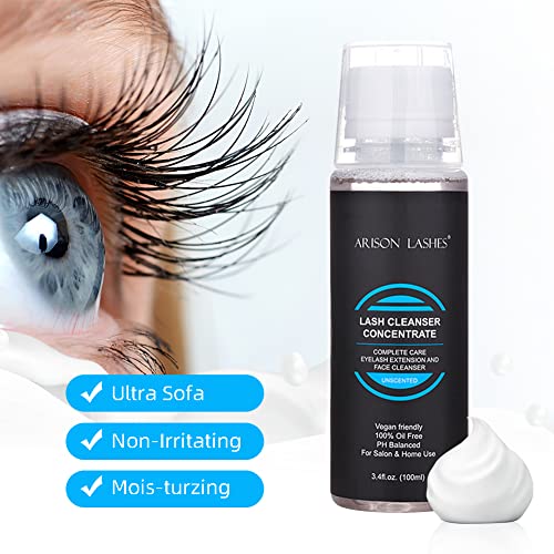 Eyelash Cleanser Concentrate 100Ml Professional Lash Extensions Shampoo Natural Foaming Cleanser Diy Paraben & Sulfate Free Non-Lrritating Wash For Extensions Lashes With Salon Home Care-Makes 10 Bottles 60Ml Eyelash Shampoo (Unscente) #TOP4