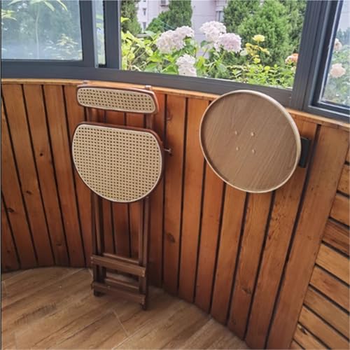 Table ronde pliante murale en bois naturel pour un gain de place optimal