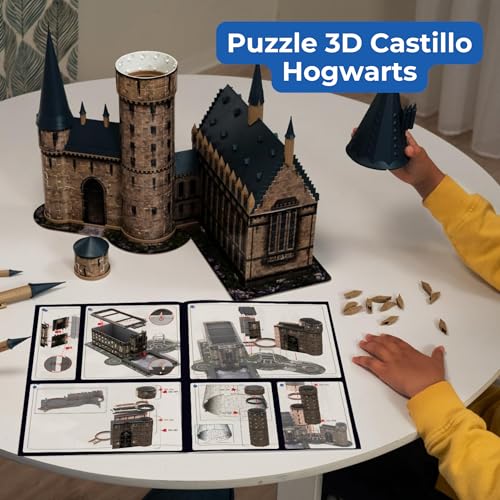 Puzzle 3D Castillo de Hogwarts Ravensburger con luces LED y 540 piezas para montar 2