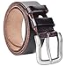 VRLEGEND Ceinture pour homme en cuir avec ceinture jeans, 100 % cuir de buffle, 3,8 cm pour vêtements décontractés et formels, couleur noir et marron, marron, 120 cm