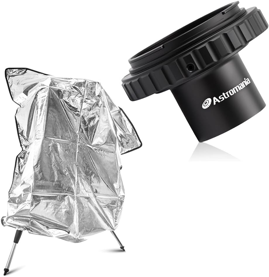 Astromania Telescope Cover, Fit for Most Refractor Newtonian Schmidt Cassegrain 61x45 Inch (155x115cm) - Bundle with - T-ring&T-Adapter for Canon EOS
