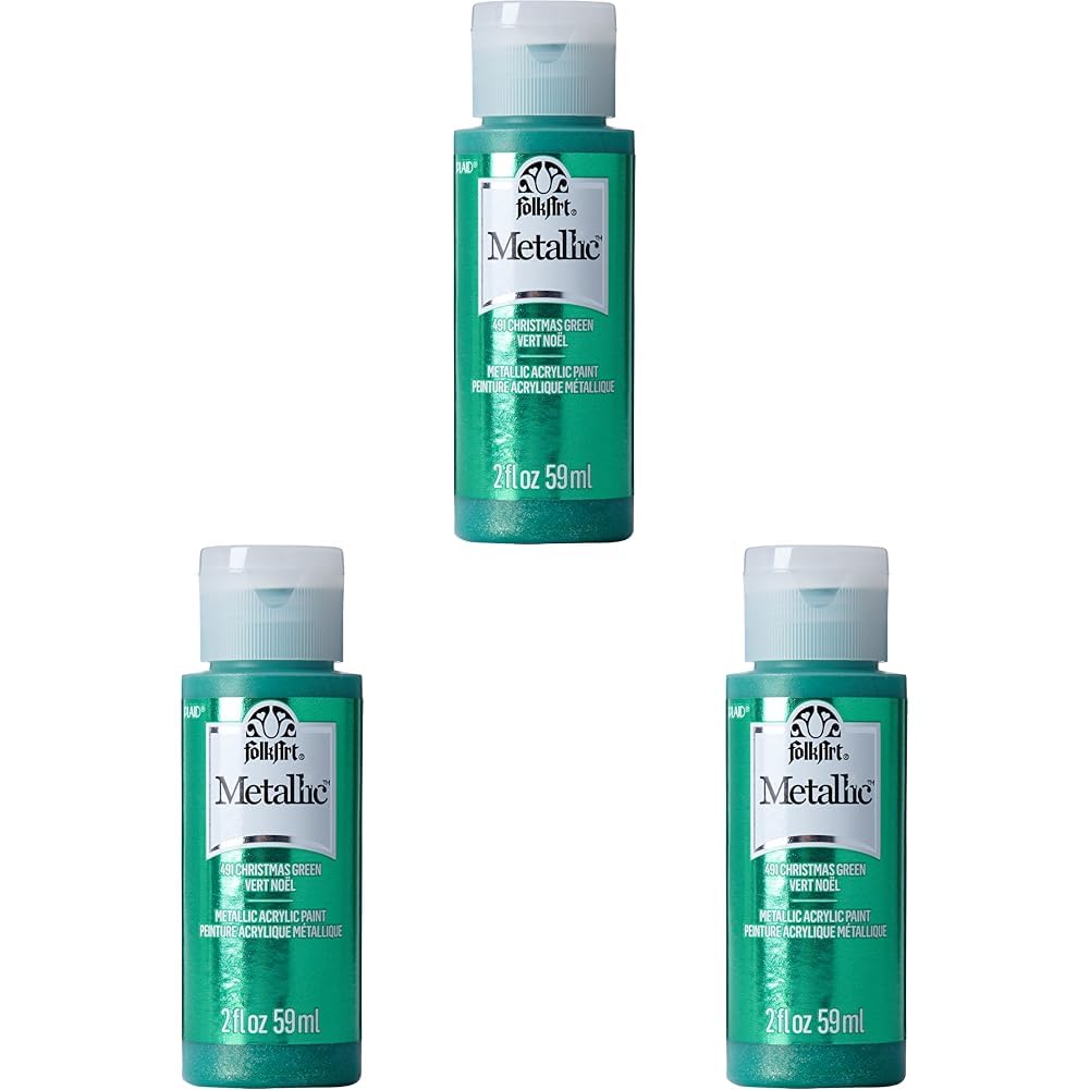 FolkArt K491 Acrylic Paint, 2 Fl Oz (Pack of 3), Green