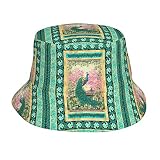 Chapeau bob de pêcheur, chapeau de voyage, chapeau de pêche, panneau de paon en mosaïque persane et plumes de jardin
