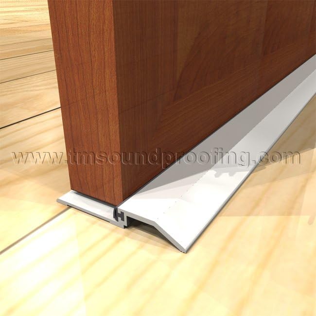 Door Threshold Seal - Soundproof Door Saddle with Bumper Neoprene Rubber Gasket 1/8" Height - 36-inch - Mill Finish Aluminum (Mill Finish, 36")