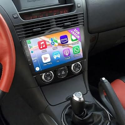 9 Inch Android 13 Double Din Car Stereo for Mazda RX-8 2003-2008, 2GB+64GB, Wireless CarPlay & Android Auto, GPS Navigation, Bluetooth, WiFi, FM/RDS, SWC, Split Screen, AHD Backup Camera