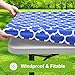 Smiry Rectangle Picnic Table Cover, Waterproof Elastic Fitted Camping Tablecloths for 6 Foot Tables, Wipeable Flannel Backed Vinyl Tablecloth Protector for Indoor, Outdoor (Blue, 30x72 Inches)