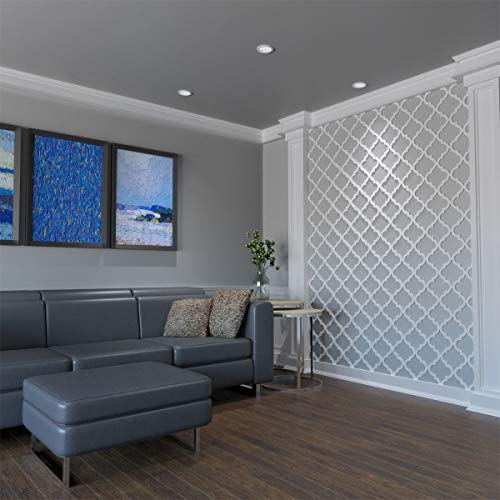 Image of Ekena Millwork 7 3 /8 inchW x 7 3 /8 inchH x 3 /8 inchT Extra Small Marrakesh Decorative Fretwork Wall Panels in Architectural Grade PVC