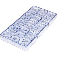 قوالب صنع حروف الشوكولاتة - خالية من مادة BPA - احترافية وسهلة الاستخدام - حروف مقاس 1.7 بوصة - مستطيلة، 32.5 كوب