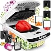 Cortador de Verduras y Espiralizador Original Fullstar Pro, Herramienta de Preparación de Cocina | Cortador de Verduras 4 en 1, Cortador de Cebolla y Fruta con Cuchillas de Acero Inoxidable y Contenedor, Herramienta de Preparación de Alimentos Todo en Uno (Blanco) 2