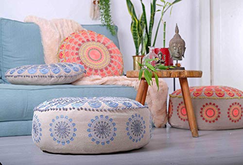 Mandala Life ART Bohemian Floor Cushion Cover –Luxury, Artisan Room Décor Pouf Case for Meditation, Yoga, and Boho Chic Seating Area Floor Pillow – Accent Your Living Room, Bedroom, More - Thumbnail 6