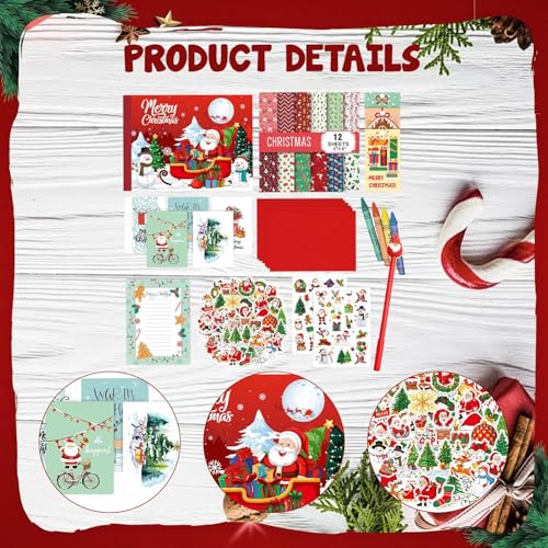 Kit Scrapbooking de Noël complet avec papier journal et autocollants de bricolage