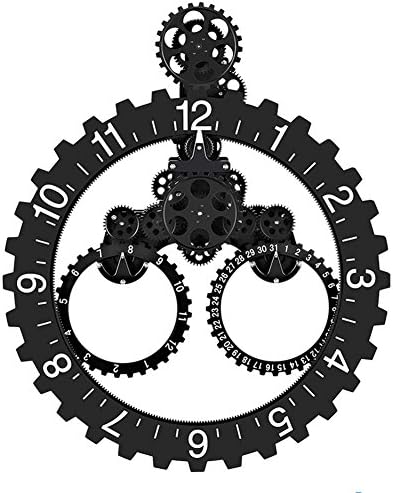 SevenUp Gear Clock Wall-Premium Plastic and Metal Parts Material, Best 3D Moving Gear Clock Wall, 26" x 22", A Fine Artwork, Perfect for Living Room, Reading Room, Restaurant, Office Decor (Black)