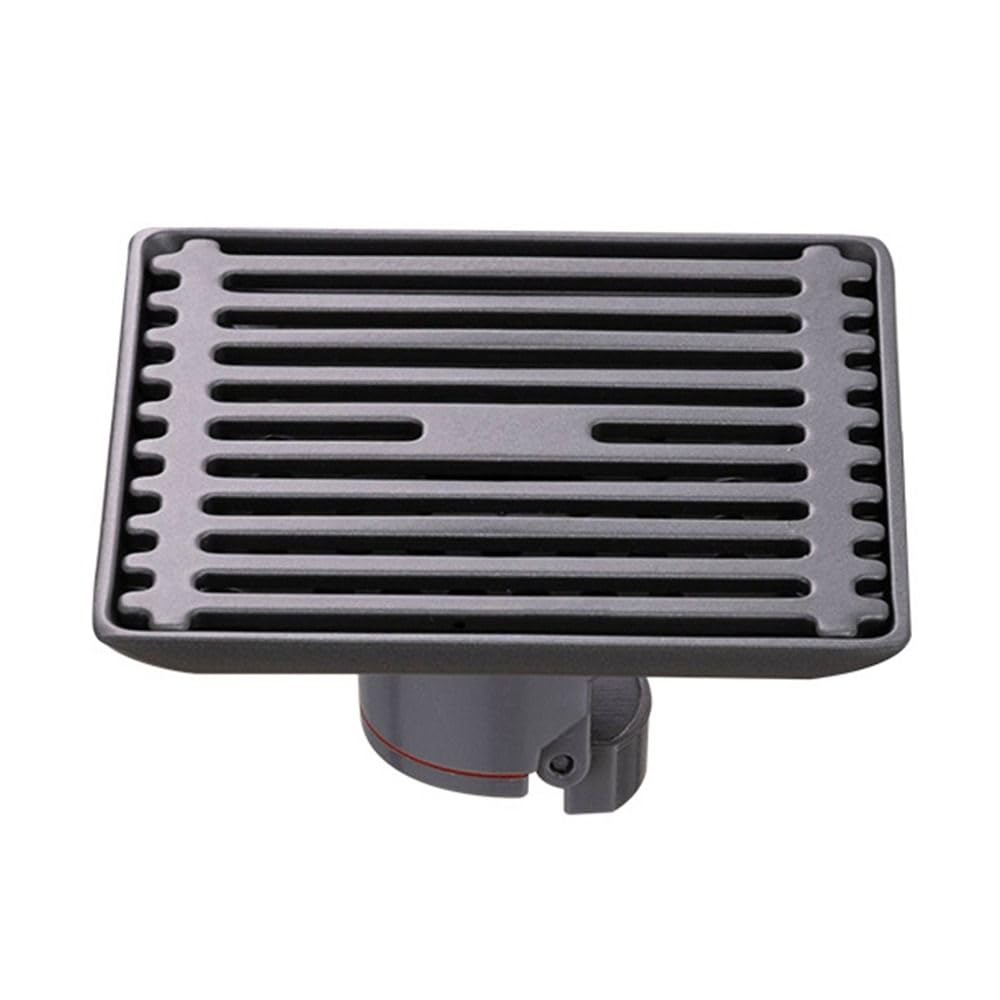 Lkfjnhepf 7 Floor Drain Matte Black Silver Bathtub Shower Drainer Floor 10Cm Brass Square Drain Waste Grate(7)