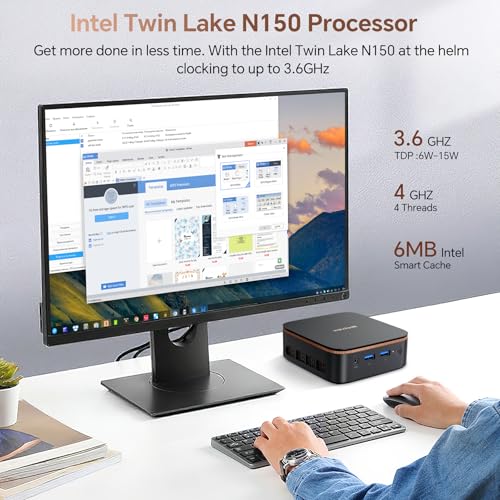 Blackview MP20 Mini PC W-11 Pro(3-Year Warranty), 3300U(Beats N95/N100, up to 3.60 GHz), 16 GB RAM, 512 GB M.2 SSD, Mini Desktop Computer, 4K Dual Display, WIFI 6 for Office/Home/Business - Image 3