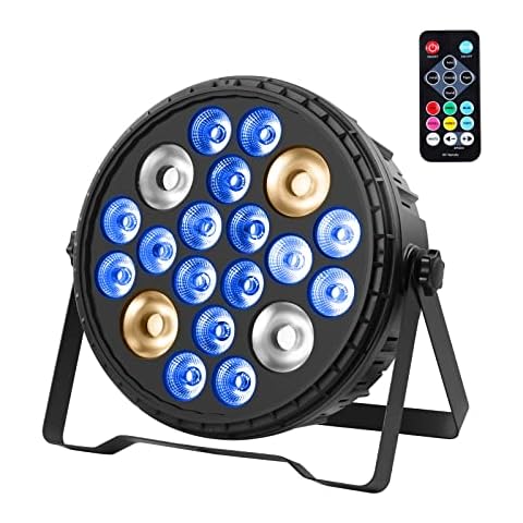 Stage Lights Strobe Lights LED Par Lights 120W with Remote Control RGBW LED PAR Disco Light for Parties, Sound Activated/DMX Party Lights for Church, Party, Wedding, Concert, Club Lighting Cover