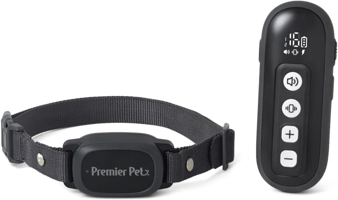 Premier Pet Dog Static Collar - 1000ft Dog Training Collar with Remote Dogs - Rechargeable Waterproof with 3 Training Modes - Tone Vibration & 16 Levels of Safe Static 1-Dog