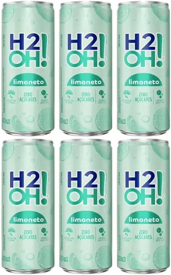 Kit 6 H2oh Limoneto Lata 350ml Refrigerante Zero Açúcar