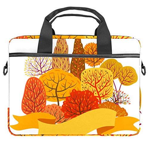 Funda bandolera de 13 a 14 pulgadas con diseño de árbol de otoño amarillo