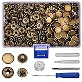 120sets Leather Snaps and Fasteners Kit, 12.5mm Bronze Snap Fasteners Kit, Leather Snaps, Metal Heav