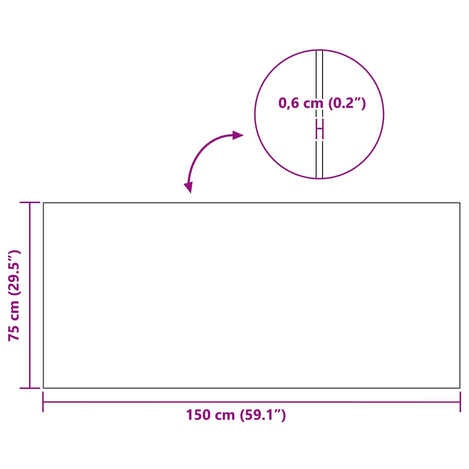 Sport Schutzmatte aus hochdichtem PVC 150 x 75 x 0,6 cm Schwarz rutschfeste Fitnessmatte für Heimtrainer Laufband Crosstrainer mit Geräusch- und Kratzschutz für Gym und Homegym