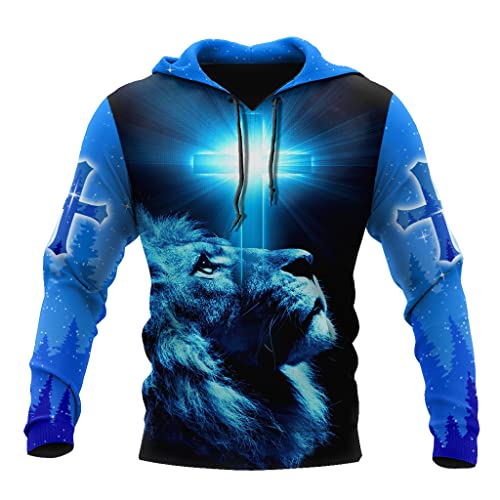 Sweat à capuche chrétien imprimé Jésus 3D avec fermeture éclair veste Harajuku
