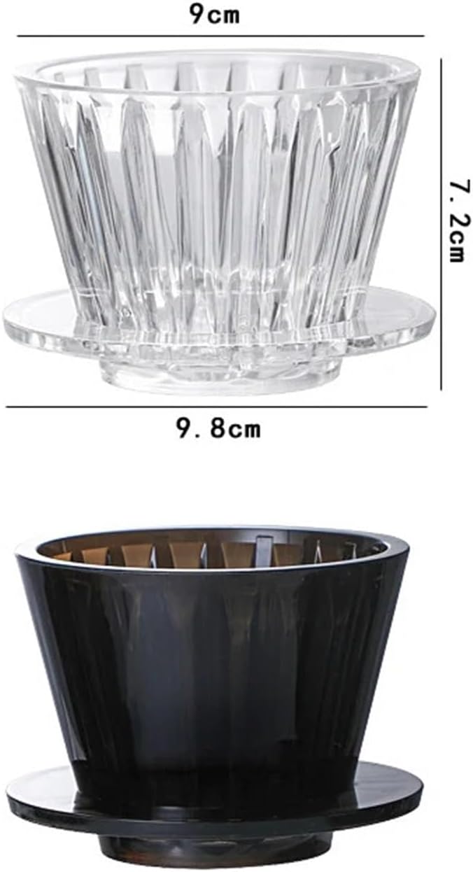 1pcs Wave Coffee Dripper Crystal Eye Pour Over Filter Cups Maker Barista Tools(Black)