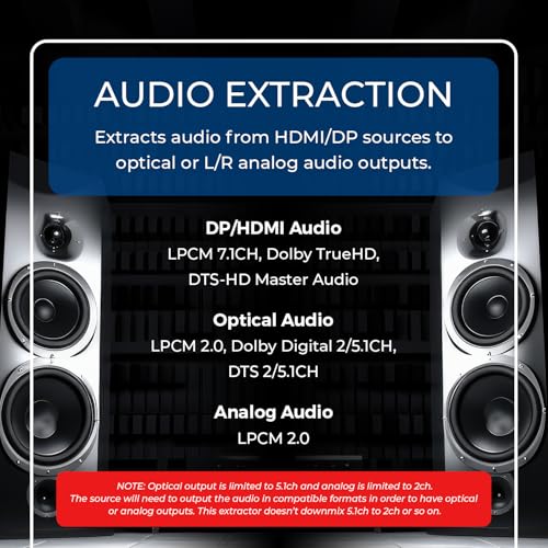 Extractor de audio DP HDMI 4K SPDIF convertidor Dolby Digital OREI DPHD-912 7