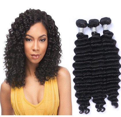 Prettiharr 6A Virgin Brazilian Hair Deep Curly Wave Bundles 100% Unprocessed Human Hair Extensions (20 22 24 inch) …