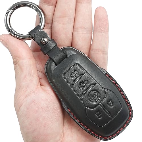 Coque de clé en cuir pour Ford Explorer Mustang Fusion : étui protection smart key