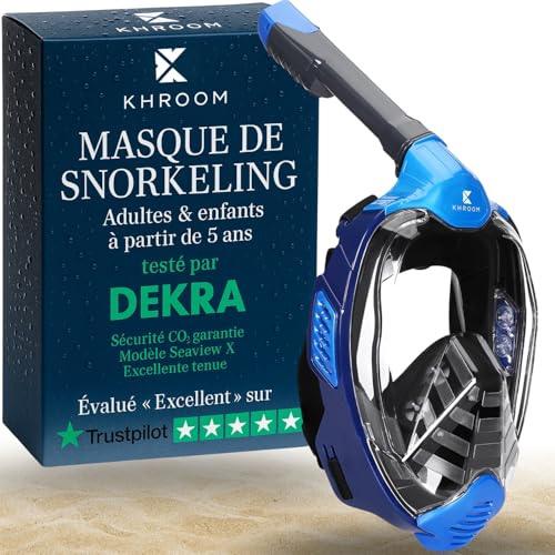 Khroom Masque de Plongée Intégral | CO2 sans Risque Garantie de DEKRA | pour Adultes et Enfants | Masque plongée...